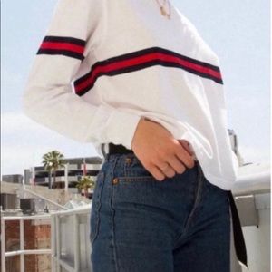 brandy melville red and blue stripe top